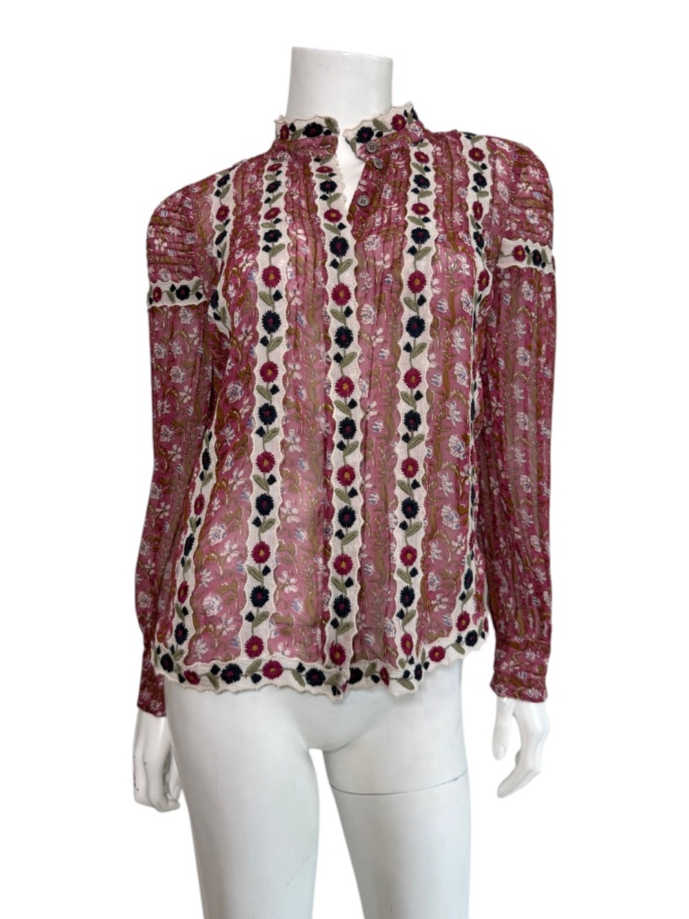 Sea New York Bella Long Sleeve Blouse in Berry Size 0